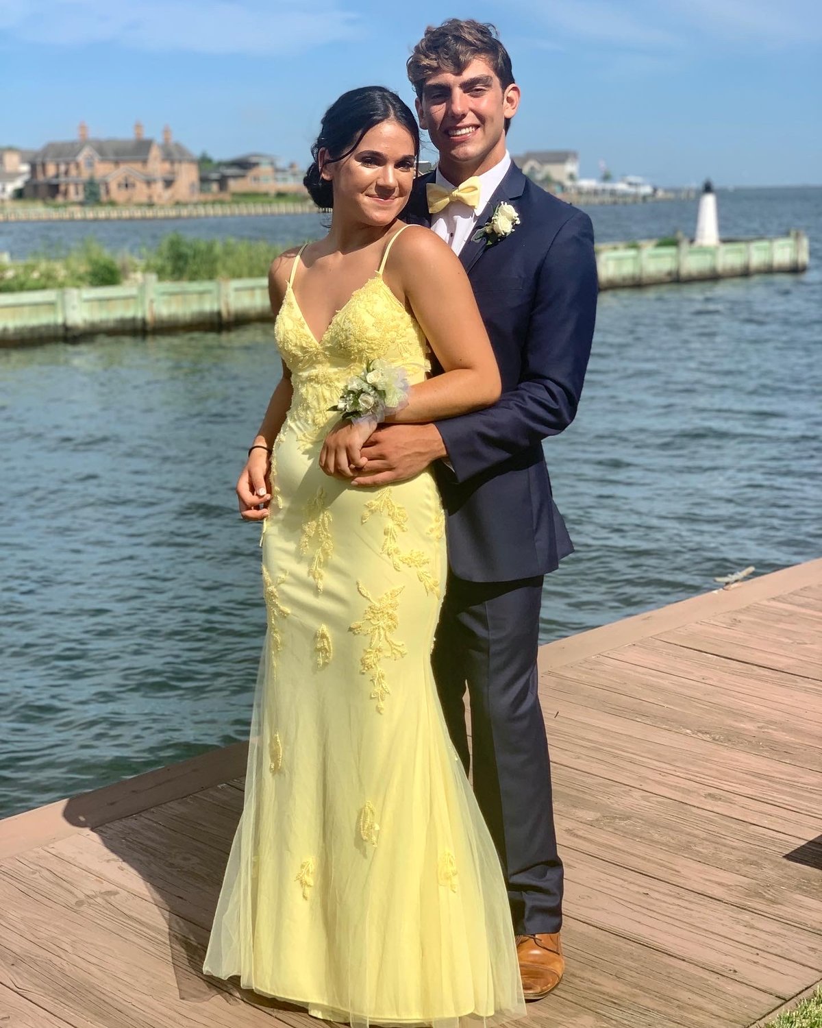 Nina Westerlind and Nick Aliani, of West Islip, are all smiles before prom.